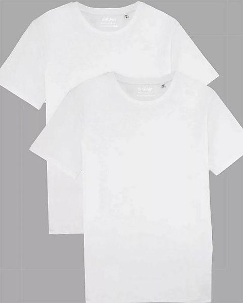 YTWOO T-Shirt Unisex, 2er Pack Basic T-Shirt Weiß, mittelschwer (Spar-Set, günstig online kaufen