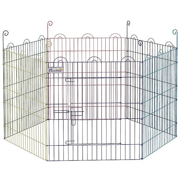 PawHut Freigehege 6 Stücke Welpenzaun, Laufstall, günstig online kaufen