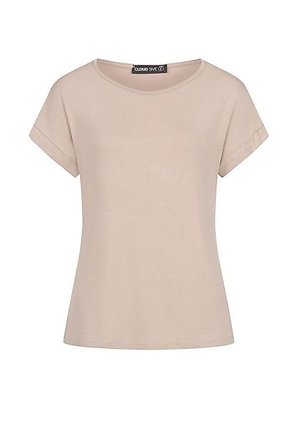 CLOUD 5IVE T-Shirt CLOUD 5IVE Viskose T-Shirt mit Ärmelumschlag und Rundhal günstig online kaufen