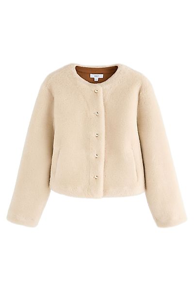 Next Fellimitatjacke Kragenlose Jacke aus Kunstfell günstig online kaufen