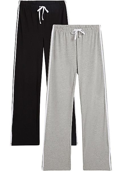 bonprix Jerseyhose (Packung, 2-tlg) Gummizugbund mit Bindeband, kontrastfar günstig online kaufen