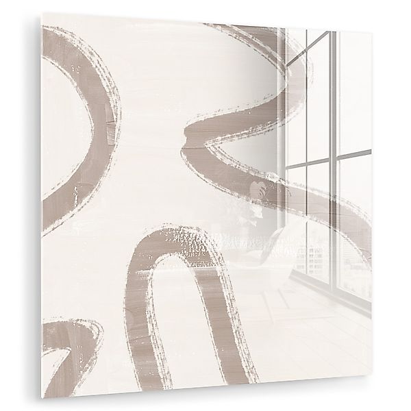 MuchoWow Acrylglasbild Moderne Kunst - Beige günstig online kaufen