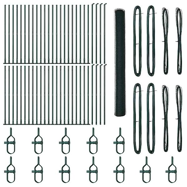 vidaXL Zaunpfosten Grün 100 x 1,6 m 25 mm Maschennetz Stahl und PVC 3353602 günstig online kaufen