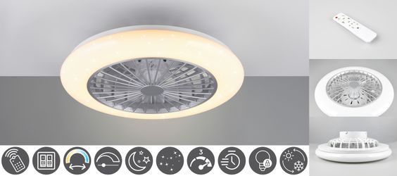 Reality Leuchten LED Deckenleuchte Stralsund Deckenventilator, günstig online kaufen