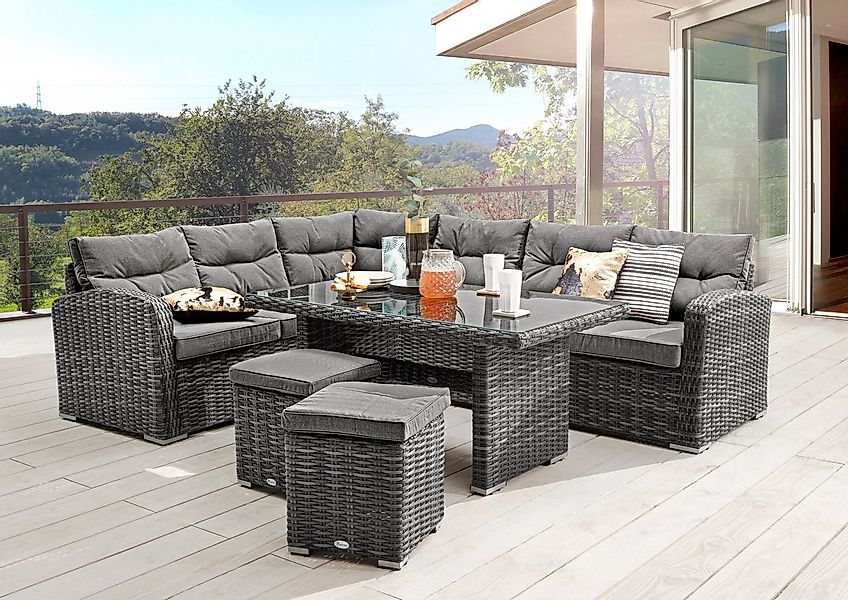 Destiny Gartenlounge-Set SANTA PONSA, (20-tlg., 2x Schenkel, 2x Hocker, 1x günstig online kaufen
