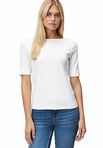 Zero Kurzarmshirt "zero Damen Baumwollshirt mit U-Boot Ausschnitt", (1 tlg. günstig online kaufen