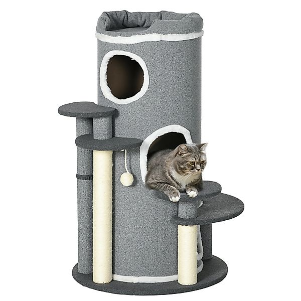 PawHut Kratzbaum Kratztonne Katzenbaum mit Katzenbett, günstig online kaufen