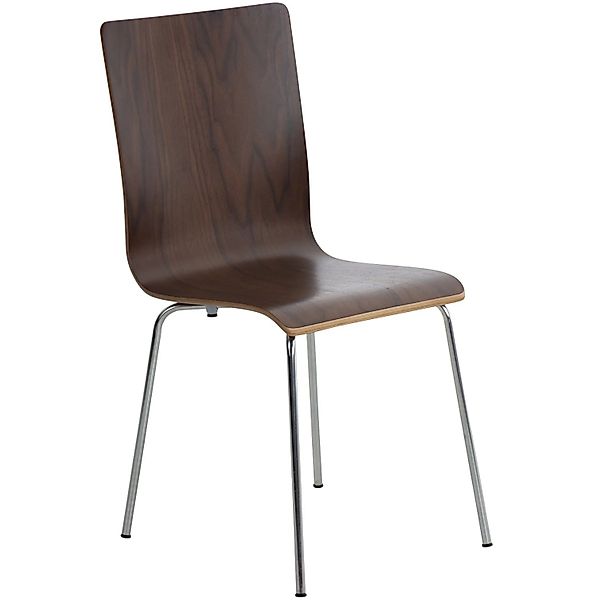 DELUKE Besucherstuhl TUNIS Holz Walnuss 43x47x87cm Konferenzstuhl Wartezimm günstig online kaufen