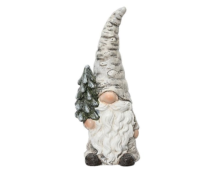 Kaemingk Dekofigur, Dekofigur Wichtel mit Tannenbaum 6x15cm Keramik Weiß / günstig online kaufen