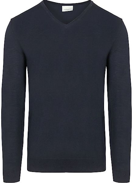 Profuomo Pullover V-Neck Merinowolle Navy - Größe S günstig online kaufen