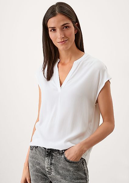 s.Oliver Shirttop Viskose Shirt im Materialmix günstig online kaufen