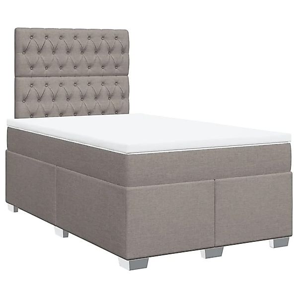 vidaXL Boxspringbett mit Matratze Taupe 120x190 cm Stoff 3290438 günstig online kaufen