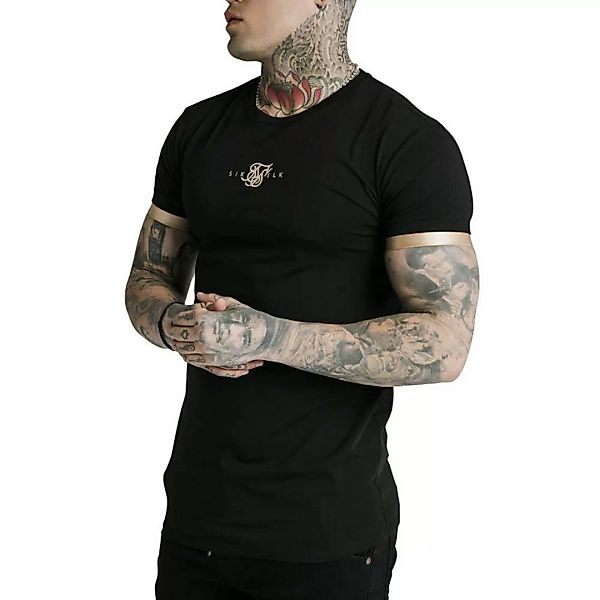 Siksilk Inset Cuff Gym Kurzärmeliges T-shirt L Black / Gold günstig online kaufen