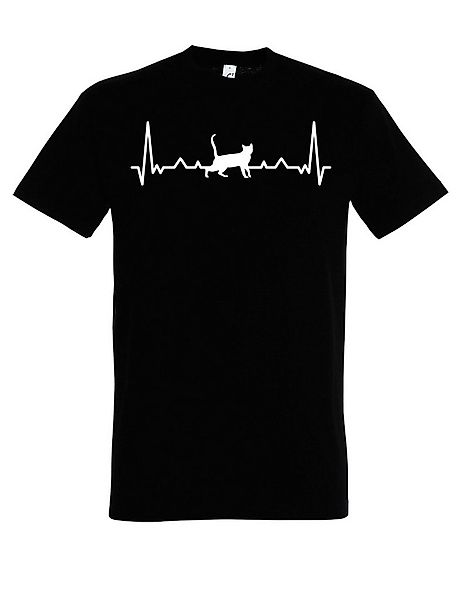 Youth Designz T-Shirt Heartbeat Katze Herren Shirt günstig online kaufen