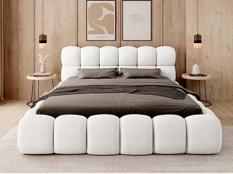 thematys Polsterbett mit Bettkasten, Stauraumbett, Bouclé günstig online kaufen