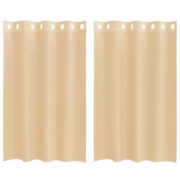 vidaXL Voile Vorhänge mit Ösen 2 Stk Sandfarbe 4102120 günstig online kaufen