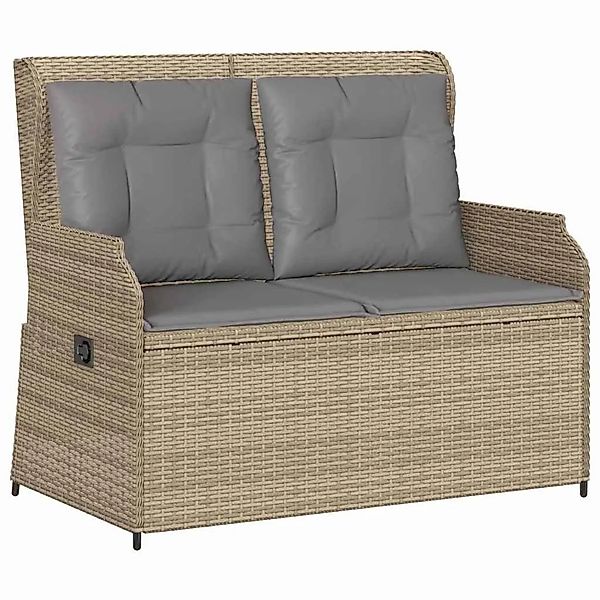 vidaXL Gartenbank mit Kissen Beige Poly Rattan 3394461 günstig online kaufen