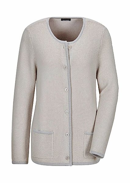 GOLDNER Strickjacke "Elegante Strickjacke mit Taschen" Knöpfe in Perlmutopt günstig online kaufen