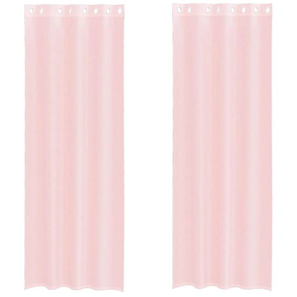 vidaXL Voile Vorhänge mit Ösen 2 Stk Hellrosa 140x300 cm 4102088 günstig online kaufen