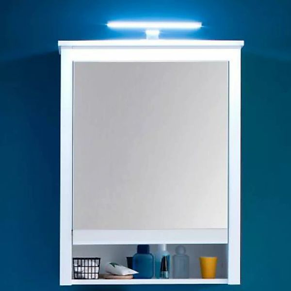 Lomadox Spiegelschrank Bad inkl. LED-Beleuchtung OLOT-19 in Weiß, B/H/T: ca günstig online kaufen