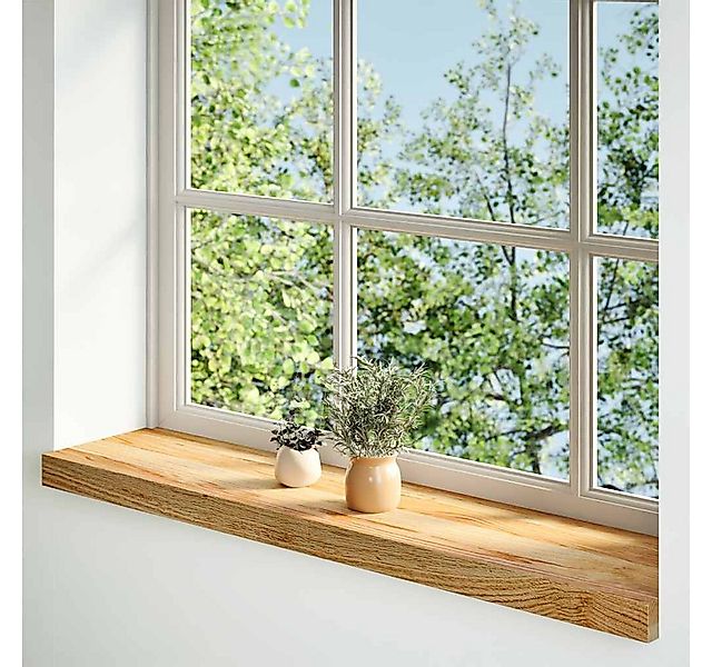 vidaXL Stufenmatte Fensterbänke 2 Stk. Hellbraun 90x20x2 cm Massivholz Eich günstig online kaufen