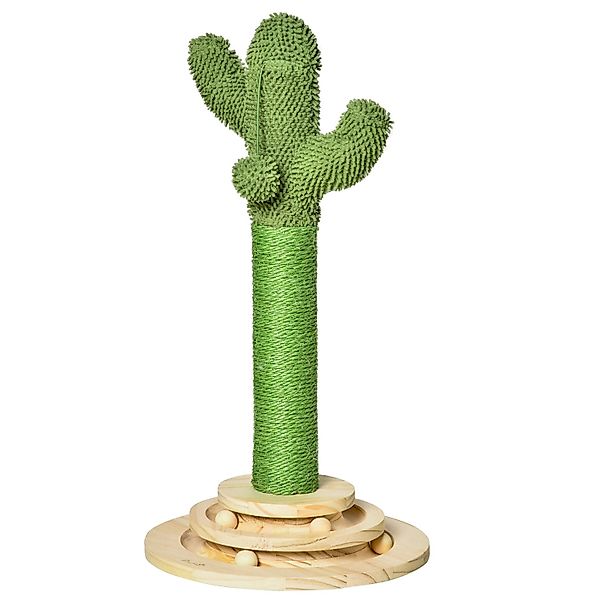 PawHut Kratzbaum Kiefernholz mit Holzkugel-Katzenspielzeug günstig online kaufen