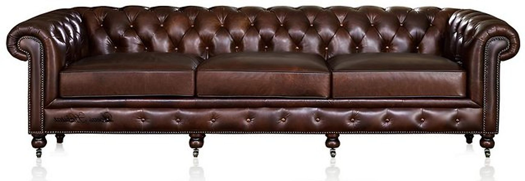 Xlmoebel Sofa Chesterfield XXL Großes Sofa Ledercouch Sofas Couch 4-Sitzer günstig online kaufen