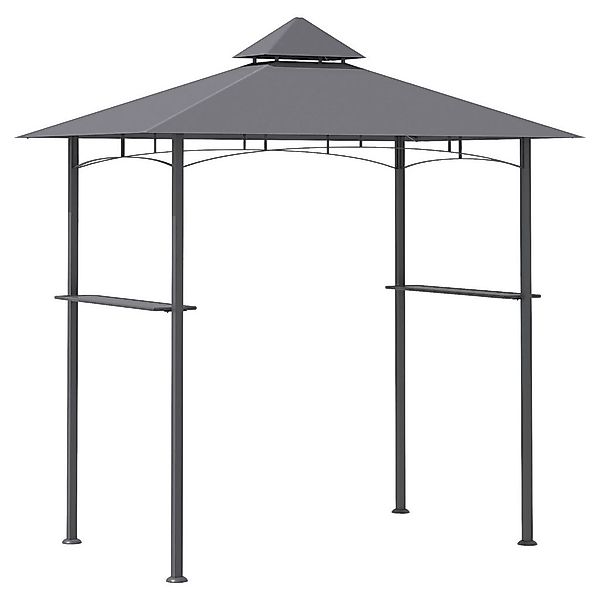 Outsunny Grillpavillon schwarz Stahl B/H/L: ca. 148x252x245 cm günstig online kaufen