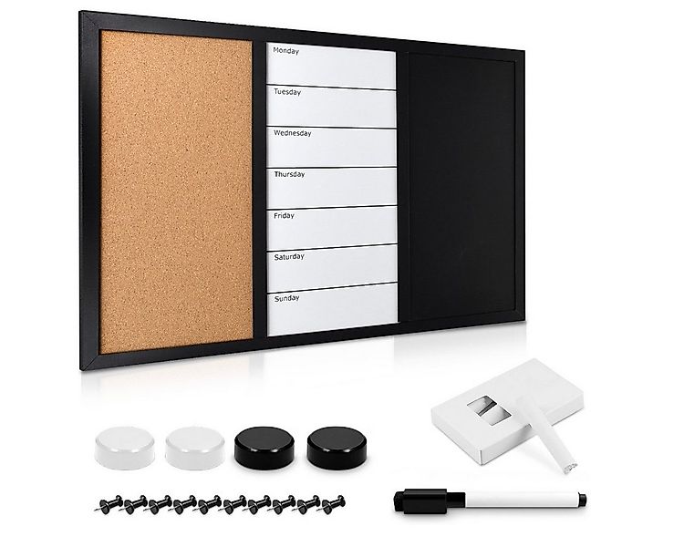 Navaris Tafel 3in1 Kombitafel 60x40cm - Kreidetafel Whiteboard Kork Pinnwan günstig online kaufen