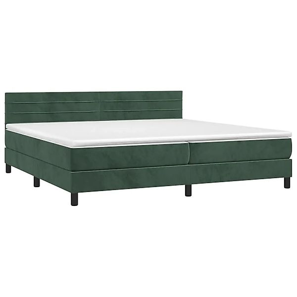 vidaXL Boxspringbett mit Matratze & LED Dunkelgrün 200x200 cm Samt 3134486 günstig online kaufen