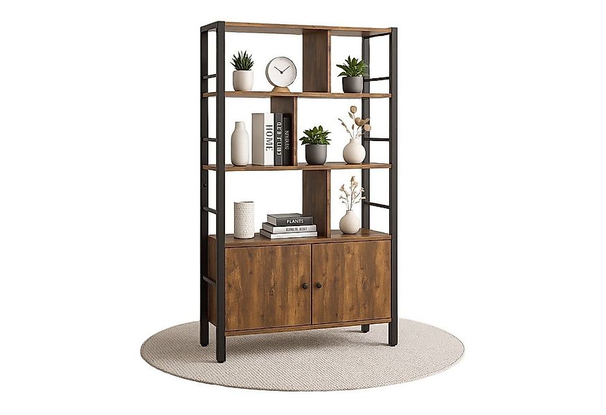 Mein-Regal Standregal VINTAGE, Standregal aus Metall mit 2 Türen Holz, 3 Eb günstig online kaufen