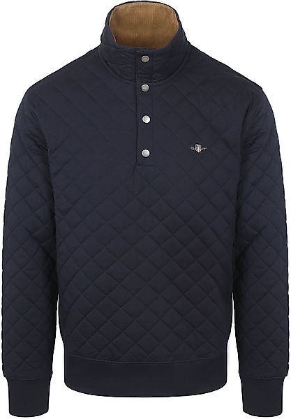 Gant Quilted Mocker Pullover Navy - Größe M günstig online kaufen