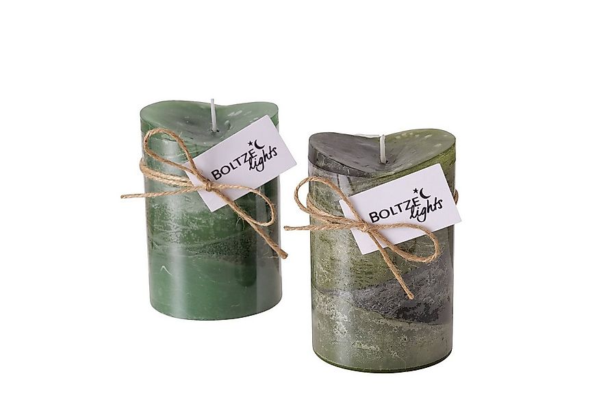 BOLTZE Stumpenkerze Stumpenkerze, 1 Stück, Hell- oder Dunkelgrün, Ø 7 cm, 1 günstig online kaufen