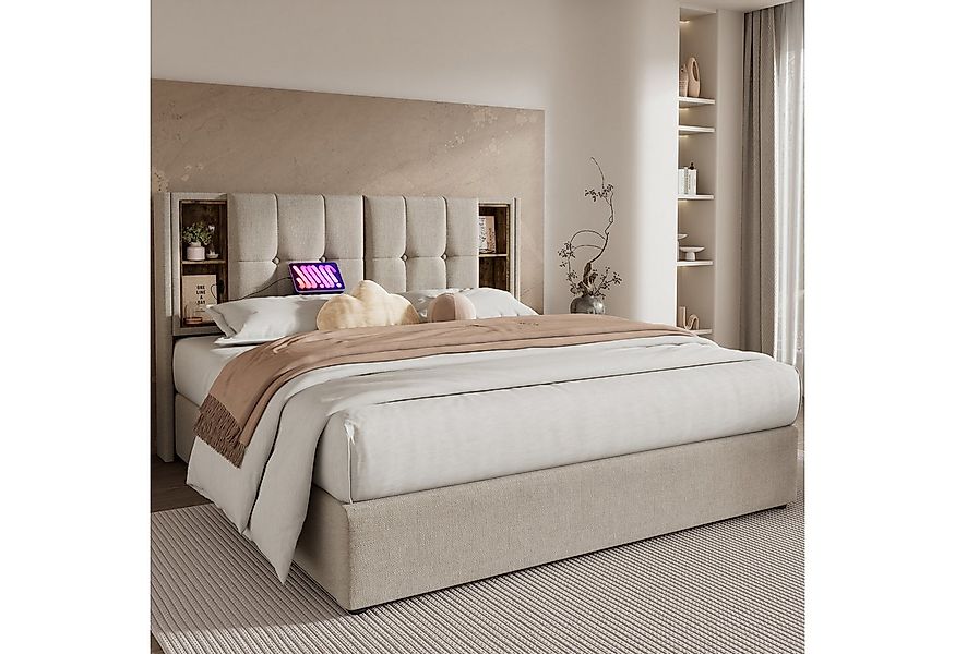 STILVORA Polsterbett 180x200 Bettgestell mit Stauraum,Jugendbett mit Latten günstig online kaufen