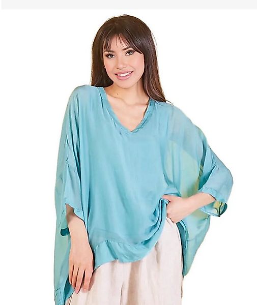 BZNA Seidenbluse Tunika Seidentunika V Ausschnitt Fledermaus Ärmel günstig online kaufen