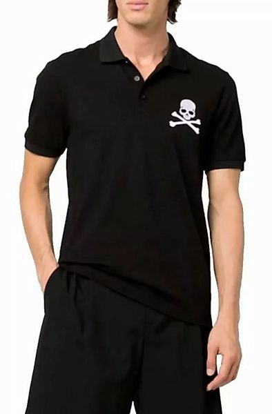 PHILIPP PLEIN Poloshirt Polohemd mit Leder-Patch und PP Hexagon Leder-Patch günstig online kaufen