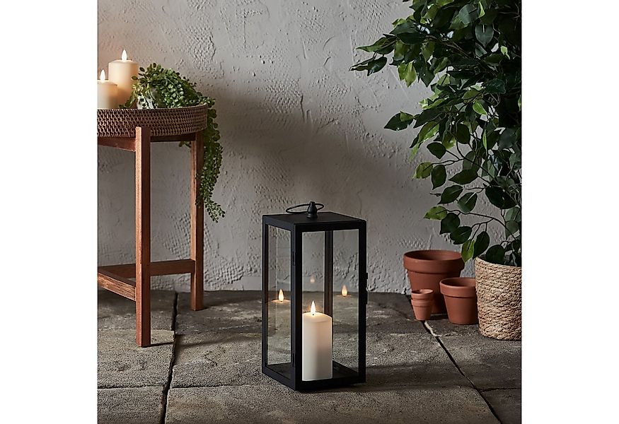Lights4fun LED Laterne Bowen Gartenlaterne mit TruGlow® Outdoor Kerze, LED günstig online kaufen