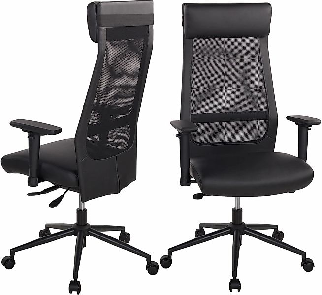 Duo Collection Schreibtischstuhl "SERRIA" () 1 Stk. Kunstleder  Netzstoff 3 günstig online kaufen