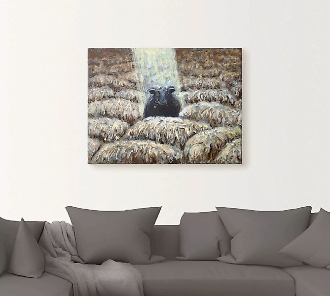 Artland Wandbild "Schwarzes Schaf", Haustiere, (1 St.) günstig online kaufen