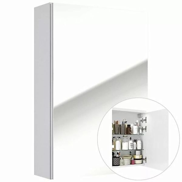Lomadox Badezimmer Spiegelschrank 40 cm weiß SOFIA-107 Hochglanz lackiert, günstig online kaufen