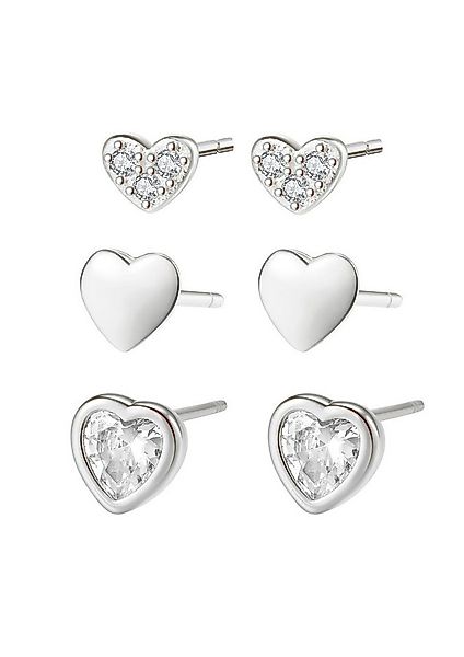 Hey Happiness Ohrstecker-Set Herzen-Kombi, 6er Stack Damenset Silber 925, K günstig online kaufen