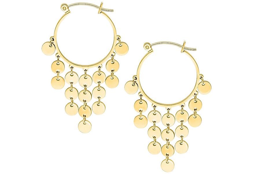Wildcat Paar Ohrhänger Dangling Plate Hoops - Golden Metal, Chirurgenstahl günstig online kaufen