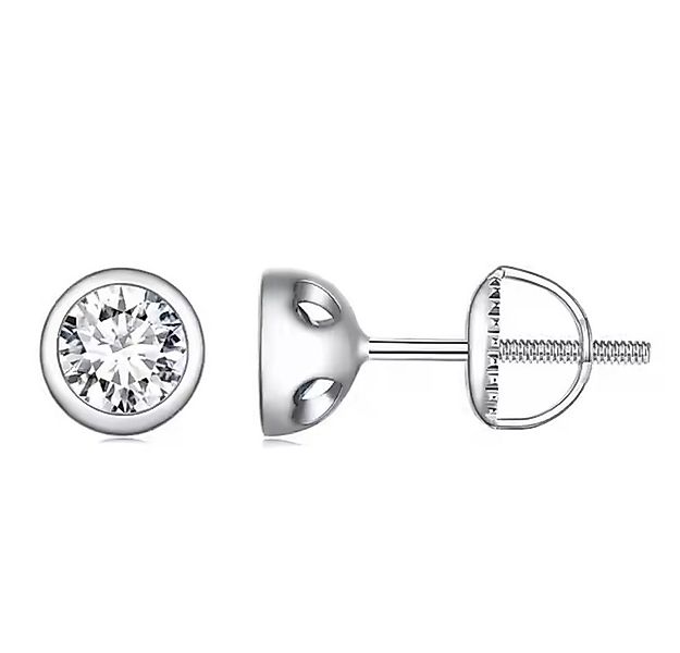 Runde Perlé Paar Ohrstecker runde kleine Basic Ohrstecker Moissanite 0,5Ct günstig online kaufen