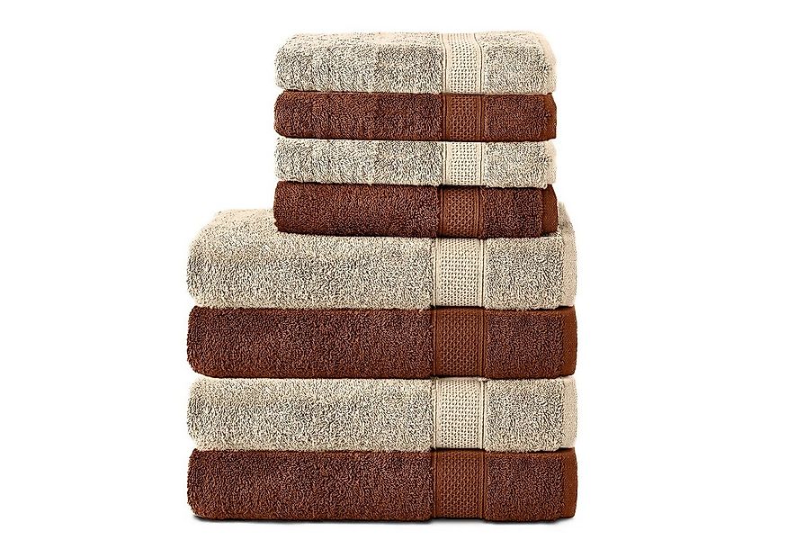 Komfortec Handtuch Set aus 100% Baumwolle, 4 Handtücher 50x100 cm und 4 Bad günstig online kaufen