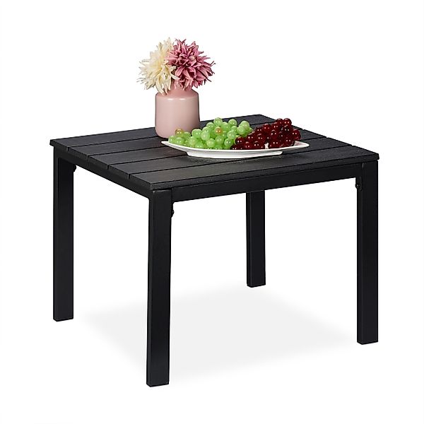 relaxdays Gartentisch Beistelltisch Balkon, Schwarz günstig online kaufen