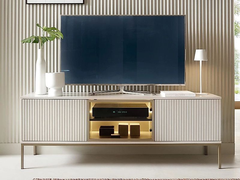 GrainGold TV-Schrank DEO mit LED, Griffloss, Push-To-Open - 154x39x56 cm - günstig online kaufen