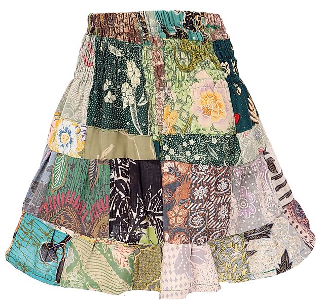 Guru-Shop Minirock Weit schwingender upcyceling Patchwork.. günstig online kaufen