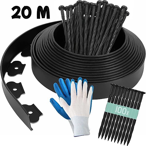 TLGREEN Rasenkante Mähkante Gartenzaun, 20m Flexible günstig online kaufen
