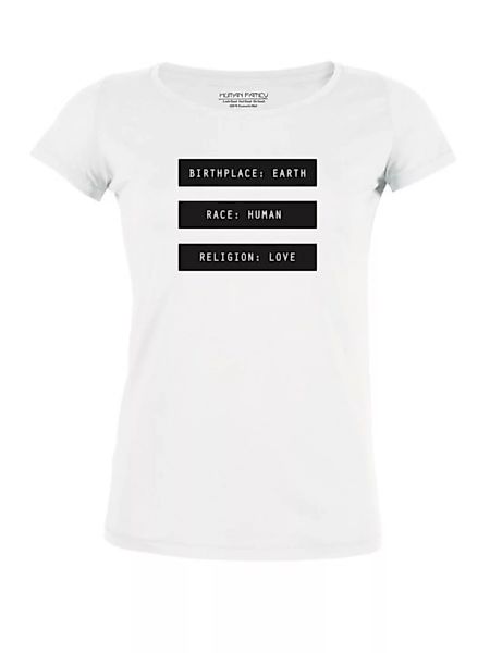 Damen Bio T-shirt "Desires - Human Passport" In Weiss günstig online kaufen