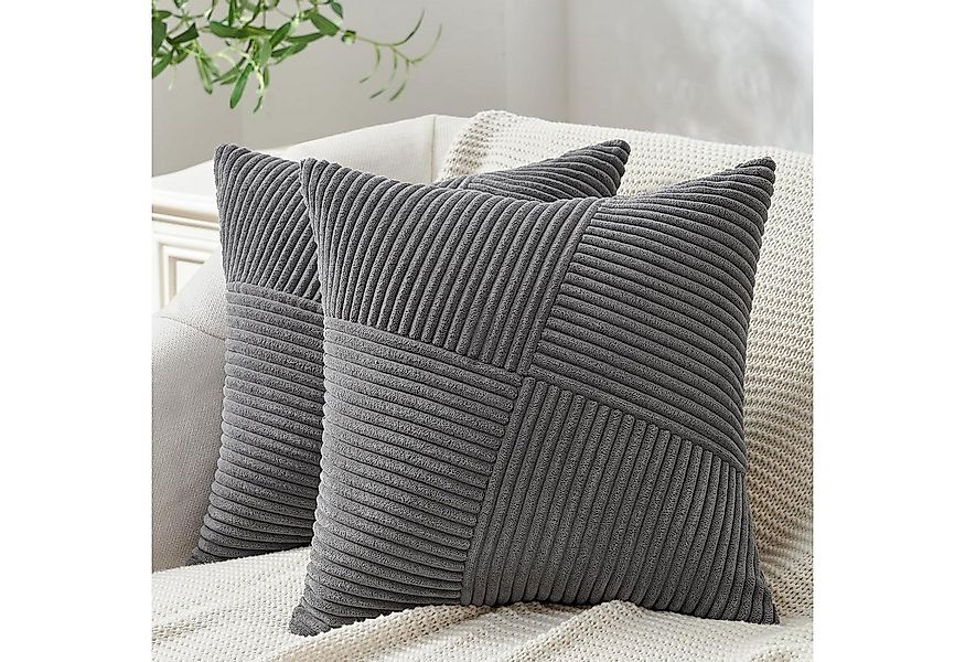 Topfinel Kissenbezüge Kordsamt 2er Set-Windmühle Streifen Muster-Sofakissen günstig online kaufen